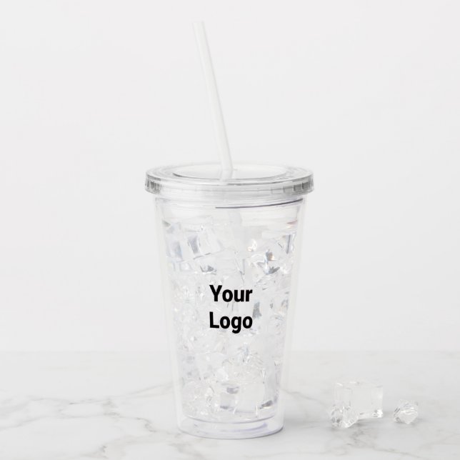 Einfaches, elegantes Logo hier Acryltrinkbecher (Vorderseite Ice)