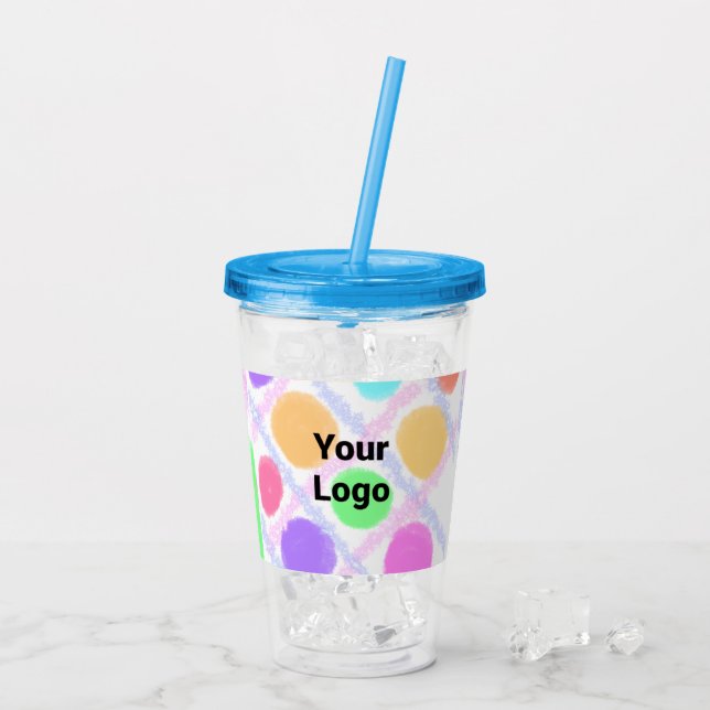 Einfaches, elegantes Logo hier Acryltrinkbecher (Rückseite Ice)