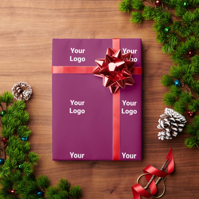 Einfaches, elegantes Logo hier Geschenkpapier (Feiertagsgeschenk)