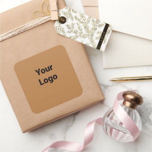 Einfaches, elegantes Logo hier Quadratischer Aufkleber