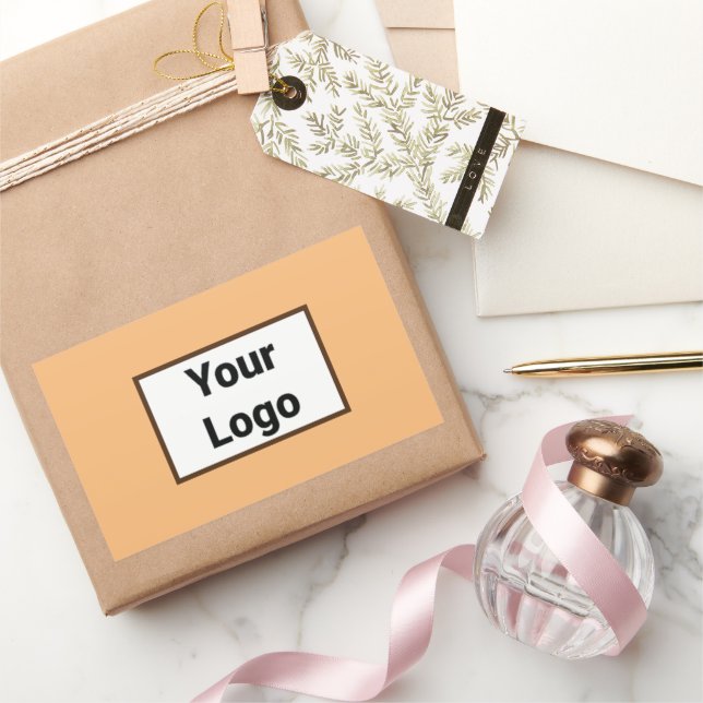Einfaches, elegantes Logo hier Rechteckiger Aufkleber (Schenken)