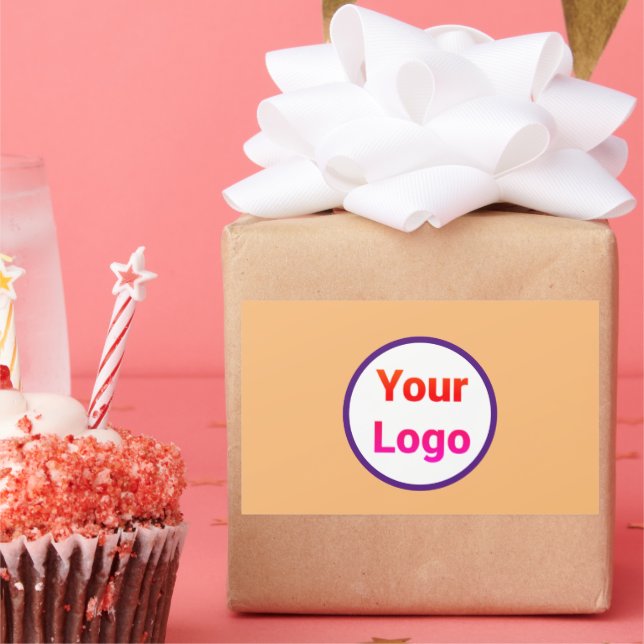 Einfaches, elegantes Logo hier Rechteckiger Aufkleber (Party)