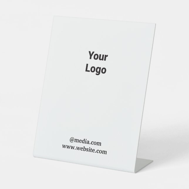 Einfaches, elegantes Logo hier Sockelschild (Vorderseite)