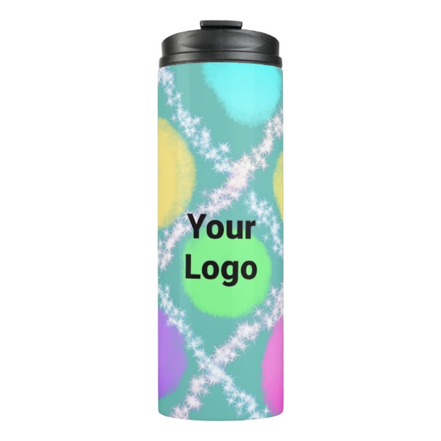 Einfaches, elegantes Logo hier Thermosbecher (Vorderseite)