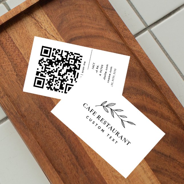 Einfaches elegantes Logo oder QR Hospitality Busin Visitenkarte (Von Creator hochgeladen)