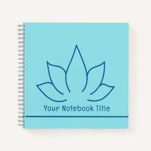 Einfaches Elegantes Lotusblüten-Aqua Notizbuch