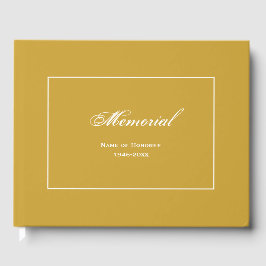 Einfaches, elegantes Memorial Service Gold Gästebuch