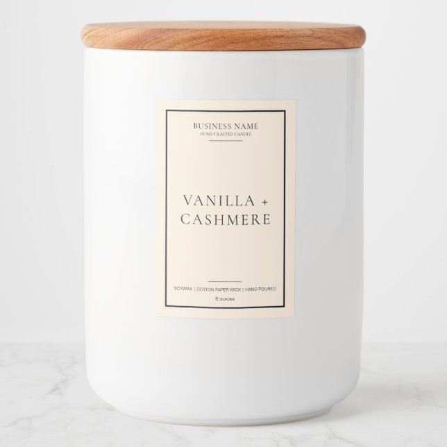 Einfaches Elegantes Minimal Candle Label Lebensmitteletikett (Vorderseite)