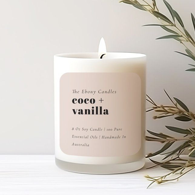 Einfaches elegantes Minimal Dusky Blush-Label Quadratischer Aufkleber (Von Creator hochgeladen)