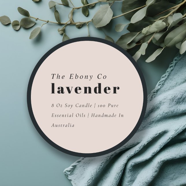 Einfaches elegantes Minimal Dusky Blush-Label Runder Aufkleber (Von Creator hochgeladen)