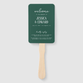 Einfaches Elegantes Minimal Green White Wedding Pr Fächer