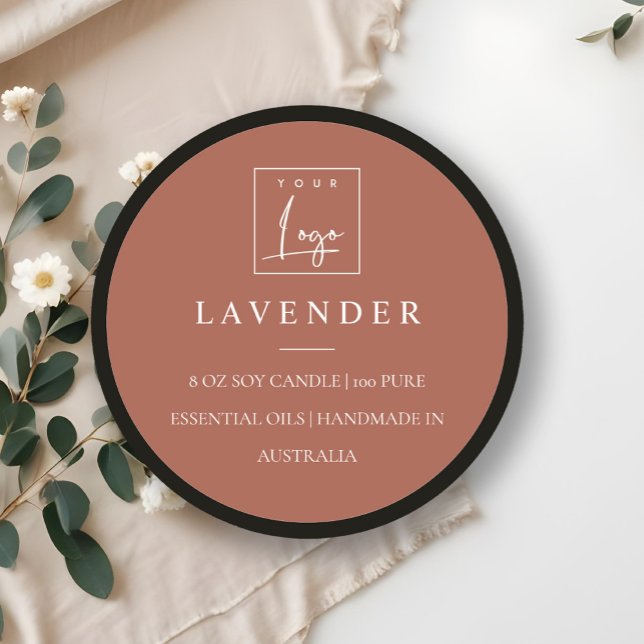 Einfaches elegantes Minimal-Rost-Logo Runder Aufkleber (Von Creator hochgeladen)