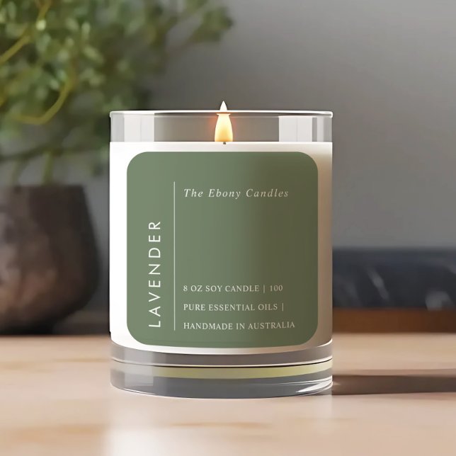 Einfaches elegantes minimales Rustikales Green Can Quadratischer Aufkleber (Von Creator hochgeladen)