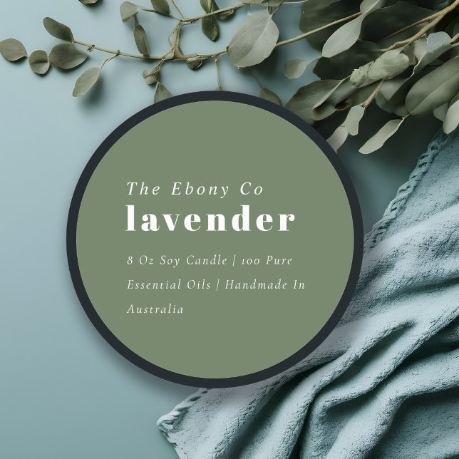 Einfaches elegantes minimales Rustikales Green Can Runder Aufkleber (Von Creator hochgeladen)