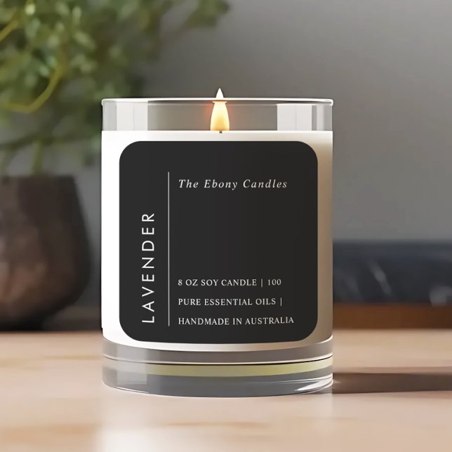 Einfaches elegantes, minimales Schwarz-Weiß-Label Quadratischer Aufkleber (Von Creator hochgeladen)