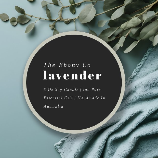 Einfaches elegantes, minimales Schwarz-Weiß-Label Runder Aufkleber (Von Creator hochgeladen)