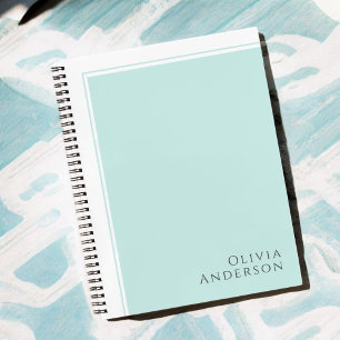 Einfaches Elegantes Minimalistisches Aqua-Farbfeld Notizbuch