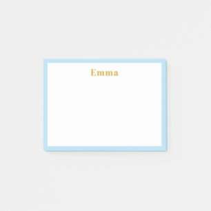 Einfaches elegantes Minimalistisches Blue Border M Post-it Klebezettel