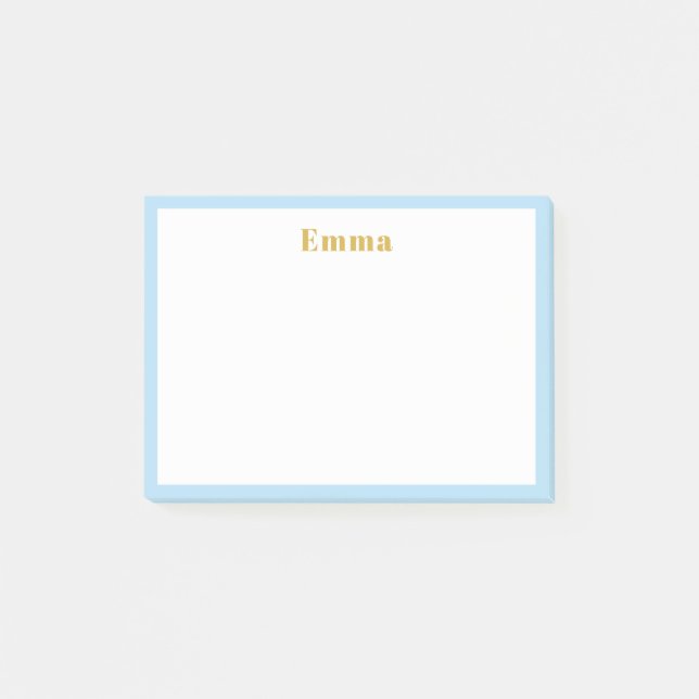 Einfaches elegantes Minimalistisches Blue Border M Post-it Klebezettel (Vorderseite)