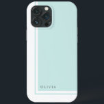 Einfaches elegantes Minimalistisches Farbblock mit Case-Mate iPhone Hülle<br><div class="desc">Für einen sauberen Look, der ein Gefühl von Eleganz und klassisch minimalistischem Stil vermittelt dieses moderne Farbblock-Design in hellen Aquamarine und Weiß hat eine Textvorlage, um mit Ihrem Namen in der unteren links Ecke zu personalisieren. In diesem Design stehen viele passende Produkte zur Koordination Ihrer Zuhause-, Schule- oder Büroausrüstung zur...</div>