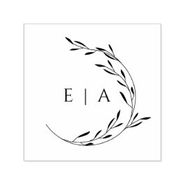 Einfaches elegantes Minimalistisches Foliage Wreat Permastempel