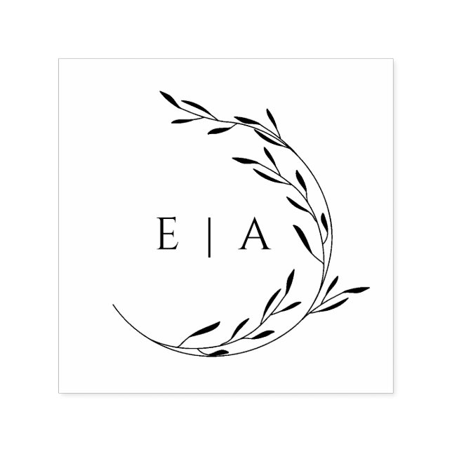 Einfaches elegantes Minimalistisches Foliage Wreat Permastempel (Design)