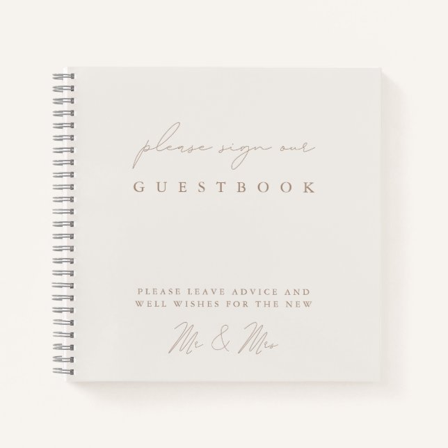 Einfaches elegantes Minimalistisches Gästebuch von Notizbuch (Vorderseite)