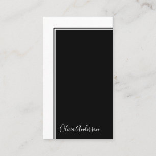 Einfaches elegantes, Minimalistisches Schwarz-weiß Visitenkarte