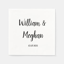 Einfaches elegantes Minimalistisches Schwarzes Scr Serviette