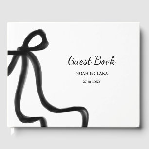 Einfaches elegantes Minimalistisches Schwarzes Wei Gästebuch