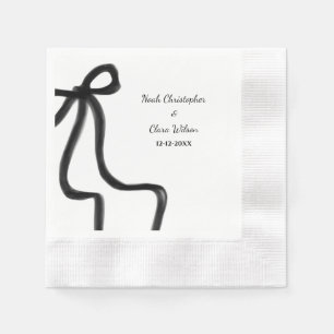 Einfaches elegantes Minimalistisches Schwarzes Wei Serviette