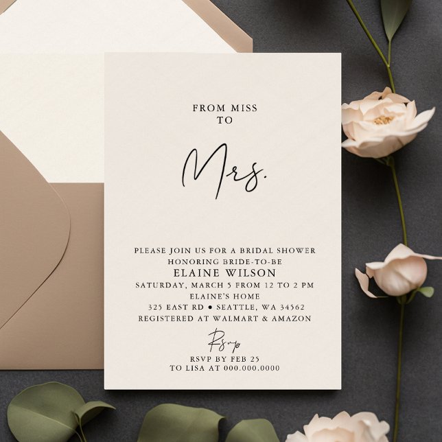 Einfaches Elegantes Modernes Brautparty Einladung (Simple Elegant Modern Bridal Shower Invitation)
