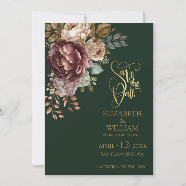 Einfaches elegantes modernes Foto Hochzeit rettet  Einladung (Vorderseite)