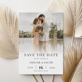 Einfaches elegantes modernes Foto Hochzeit rettet  Save The Date