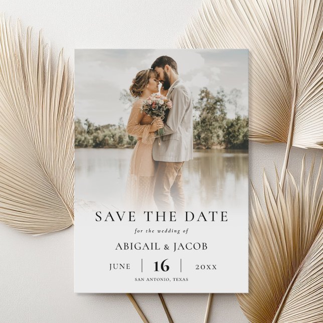 Einfaches elegantes modernes Foto Hochzeit rettet  Save The Date (Von Creator hochgeladen)