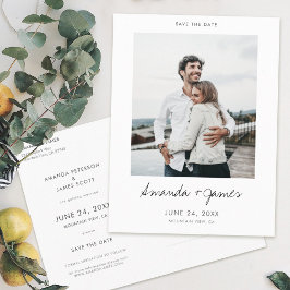 Einfaches elegantes modernes Foto Save the Date Ho Ankündigungspostkarte