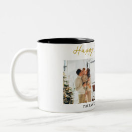 Einfaches Elegantes Modernes Happy Neujahr Zwei Fo Zweifarbige Tasse