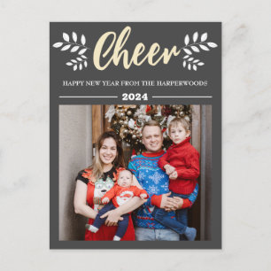 Einfaches Elegantes Modernes Happy New Year One Fo Feiertagspostkarte