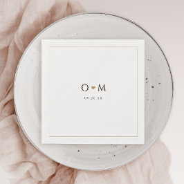 Einfaches elegantes, modernes Hochzeitstil Serviette