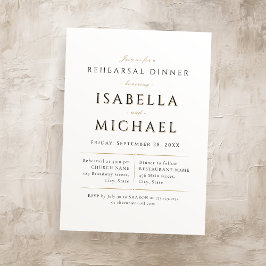 Einfaches Elegantes Modernes Luxe Probe Dinner Einladung