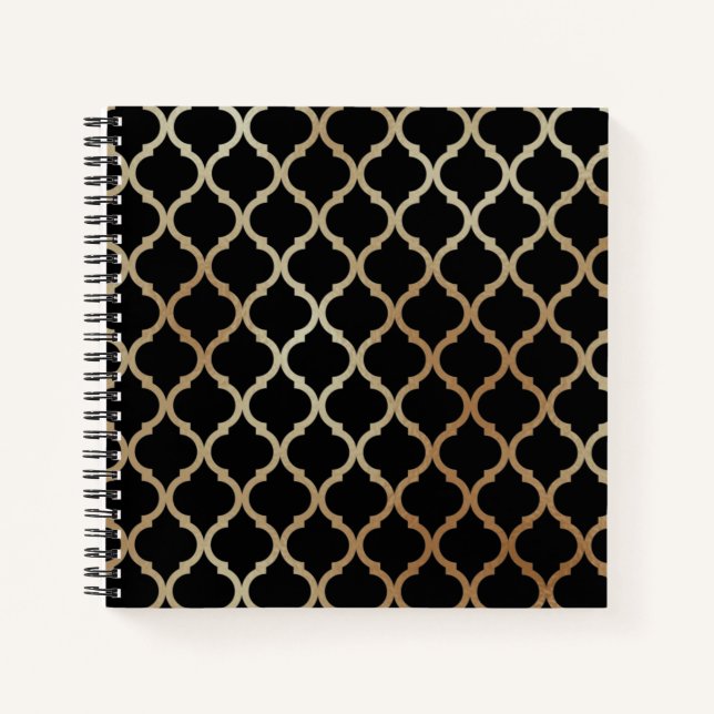 Einfaches elegantes modernes marokkanisches Muster Notizbuch (Vorderseite)
