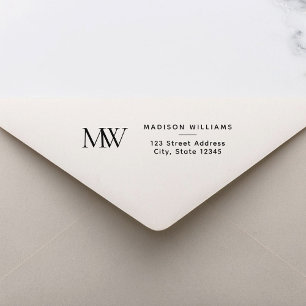 Einfaches elegantes modernes Monogramm Permastempel