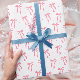 Einfaches elegantes, modernes rosa Bow-Muster Geschenkpapier