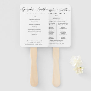Einfaches elegantes, modernes Script-Hochzeitsprog Fächer