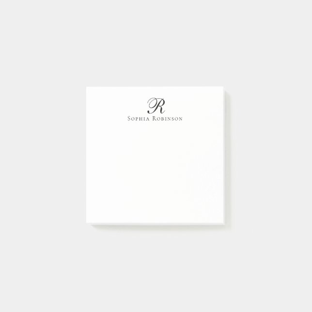 Einfaches elegantes Monogramm-Berufliches Business Post-it Klebezettel (Vorderseite)