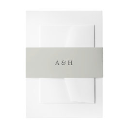 Einfaches, elegantes Monogramm-Grau-Sand Einladungsbanderole