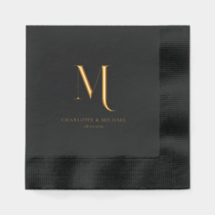 Einfaches Elegantes Monogramm Hochzeitsfolie Servietten Mit Folie