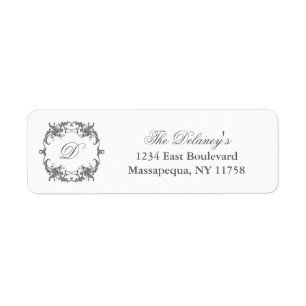 Einfaches elegantes Monogramm in Barockrahmen