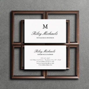 Einfaches elegantes Monogramm-Namens-Titel Visitenkarte