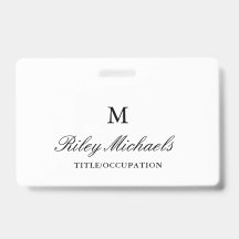 Einfaches elegantes Monogramm-Namensschild